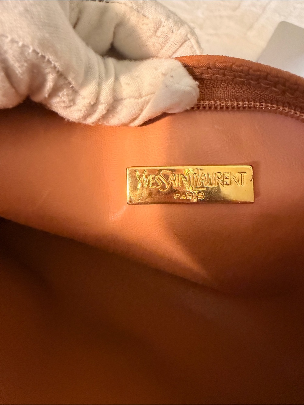 Yves Saint Laurent Tan/Brown Textured Clutch - Picture 12 of 16